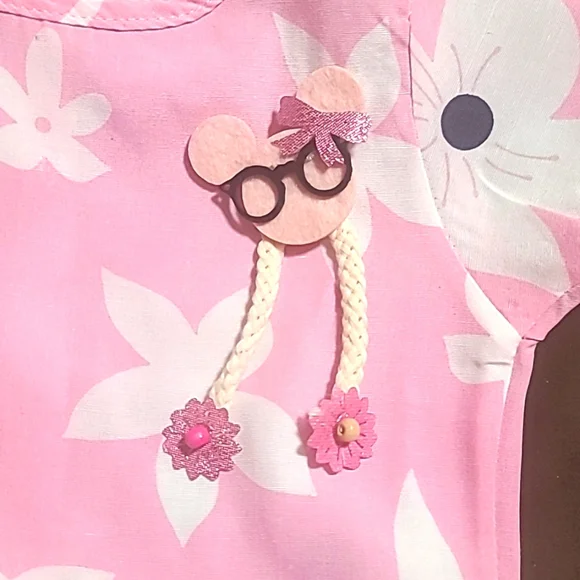 Toddler Girls Pink/White Floral Dress With Matching Bag & Polka-dot Yellow Dress - Picture 4 of 14